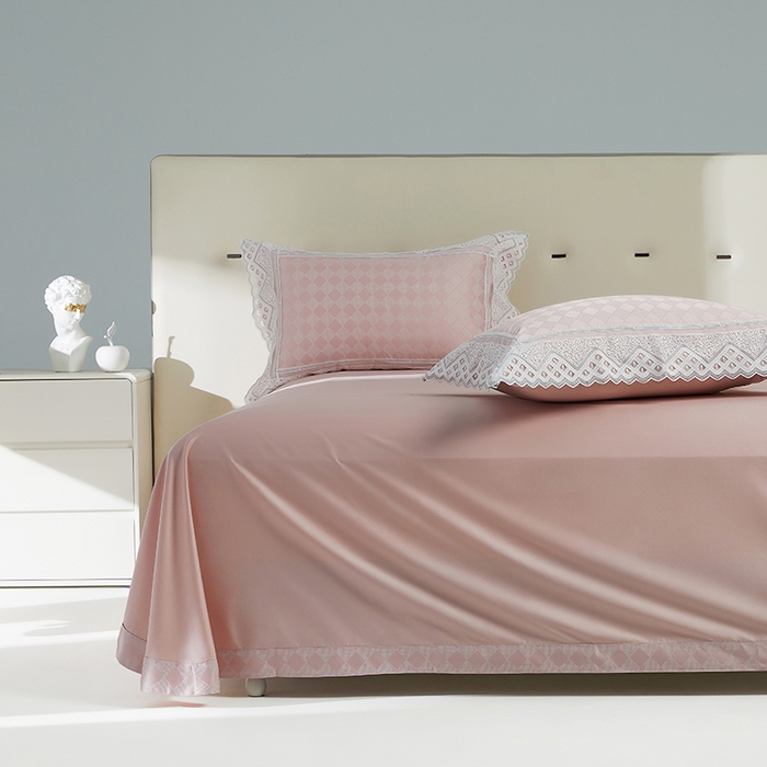 91家纺网 家纺一手货源 找家纺 （总）2024新款高端蕾丝重磅真丝棉系列四件套-克莱斯特