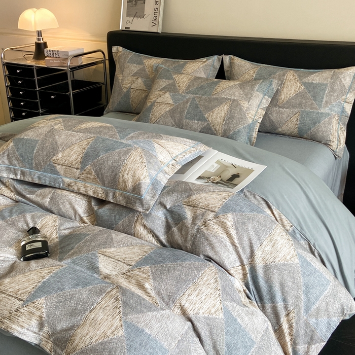 91家纺网 家纺一手货源 找家纺 大柏树 2025新款A类全棉磨毛印花四件套 黎贝卡