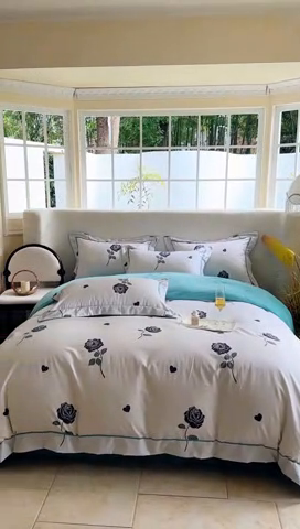 91家纺网 家纺一手货源 找家纺 2025新款A纯棉B牛奶绒四件套13376全棉加绒一字绣宽边轻奢套件-夹棉款 芬妮