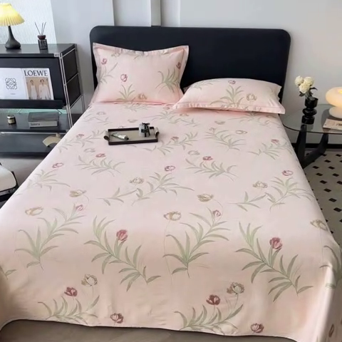 91家纺网 家纺一手货源 找家纺 大柏树 2025新款A类全棉磨毛印花单床单 绿禾