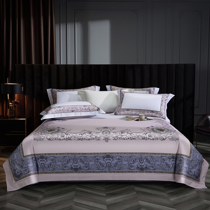 91家纺网 家纺一手货源 找家纺 2024新款100s长绒棉数码印花大版定位四件套 富丽之都