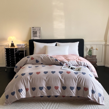 大柏树 2025新款A类全棉磨毛印花单被套 满心欢喜