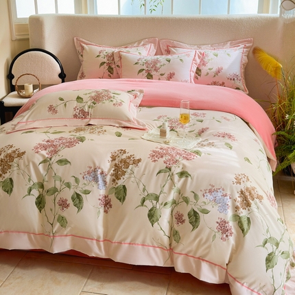 91家纺网 家纺一手货源 找家纺 （总）2025新款A纯棉B牛奶绒四件套13376全棉加绒一字绣宽边轻奢套件-夹棉款