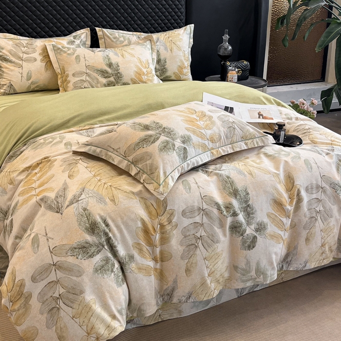 91家纺网 家纺一手货源 找家纺 大柏树 2025新款A类全棉磨毛印花四件套 春派