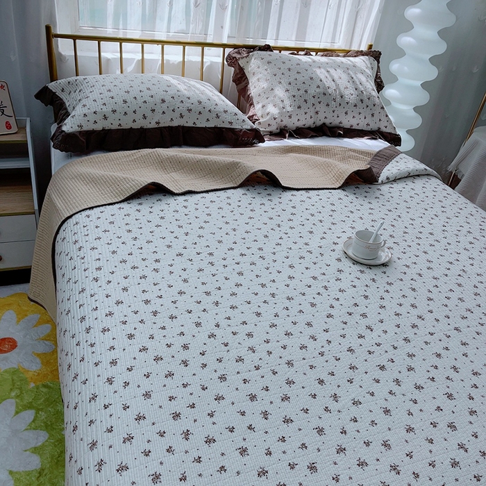 91家纺网 家纺一手货源 找家纺 暖居 2024新款包边豆豆被床盖四件套 扶苏