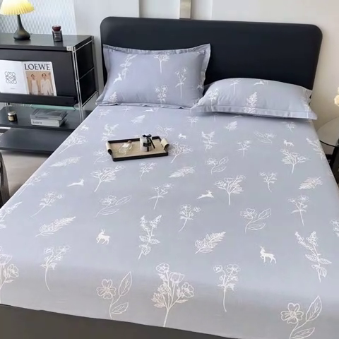 91家纺网 家纺一手货源 找家纺 大柏树 2025新款A类全棉磨毛印花单床笠 芊芊之恋