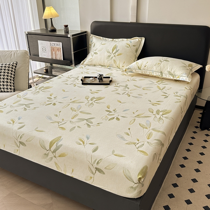 91家纺网 家纺一手货源 找家纺 大柏树 2025新款A类全棉磨毛印花单床笠 乐莹米