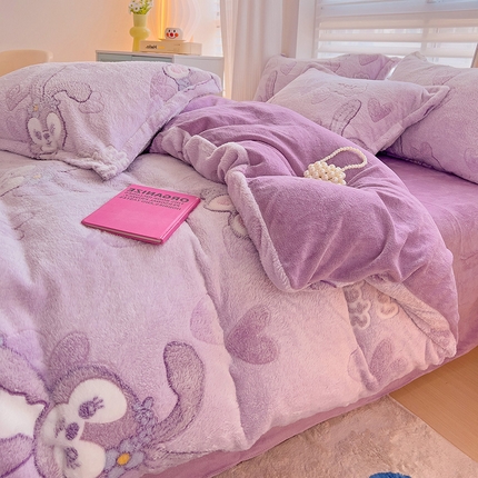 2024新款加厚雪花绒印花单件被套-风格二（提供卖家秀 ） 幸运兔
