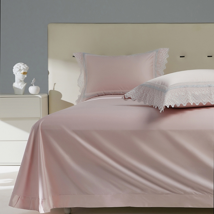 91家纺网 家纺一手货源 找家纺 （总）2024新款高端蕾丝重磅真丝棉系列四件套-德鲁斯