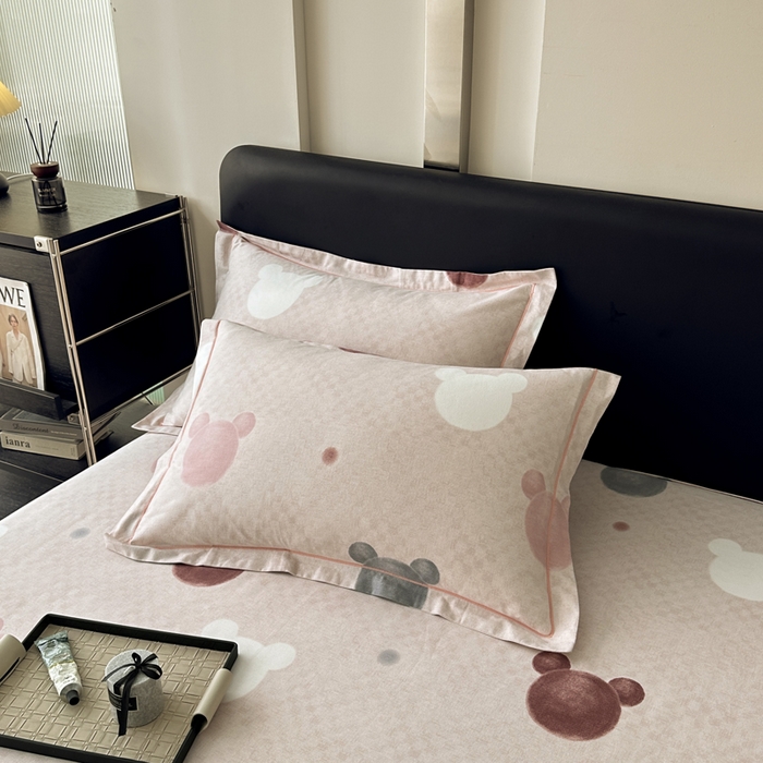 91家纺网 家纺一手货源 找家纺 大柏树 2025新款A类全棉磨毛印花单床单 妙妙屋粉