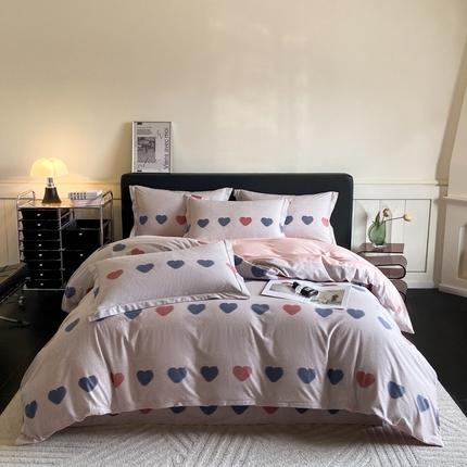 大柏树 2025新款A类全棉磨毛印花四件套 满心欢喜