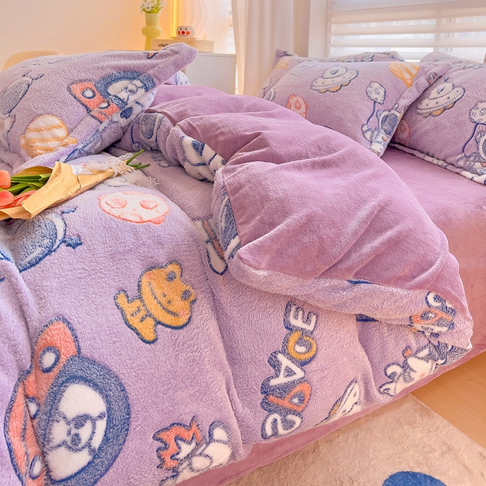 91家纺网 家纺一手货源 找家纺 2024新款加厚雪花绒印花单件被套-风格二（提供卖家秀 ） 星际穿越