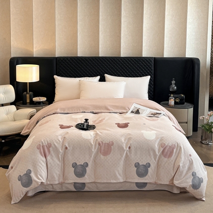 大柏树 2025新款A类全棉磨毛印花单被套 妙妙屋粉