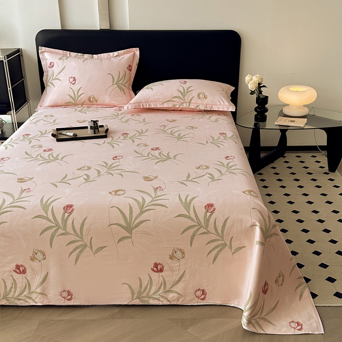 91家纺网 家纺一手货源 找家纺 大柏树 2025新款A类全棉磨毛印花单床单 绿禾