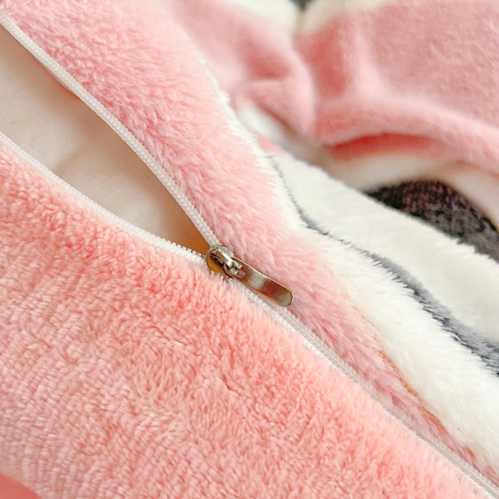 91家纺网 家纺一手货源 找家纺 川悦生活 2024新款立体雪花绒宿舍床笠款三件套四件套 爱米兔