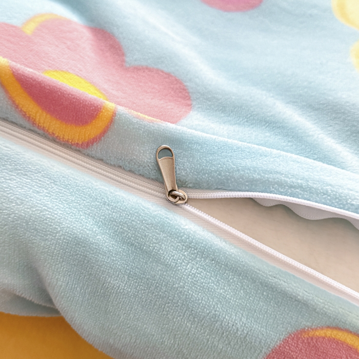 91家纺网 家纺一手货源 找家纺 红粉佳人 2025新款小清新双面牛奶绒四件套繁花