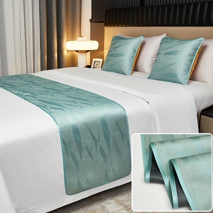 91家纺网 家纺一手货源 找家纺 （总）安力森/诚臻酒店用品酒店用品 2025新款床尾巾纯色酒店专用床上用品搭巾床旗高端轻奢民宿宾馆简约床盖