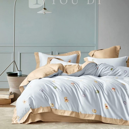 91家纺网 家纺一手货源 找家纺 （总3）未来家居 2024新款UD活性印染铂金贡缎四件套