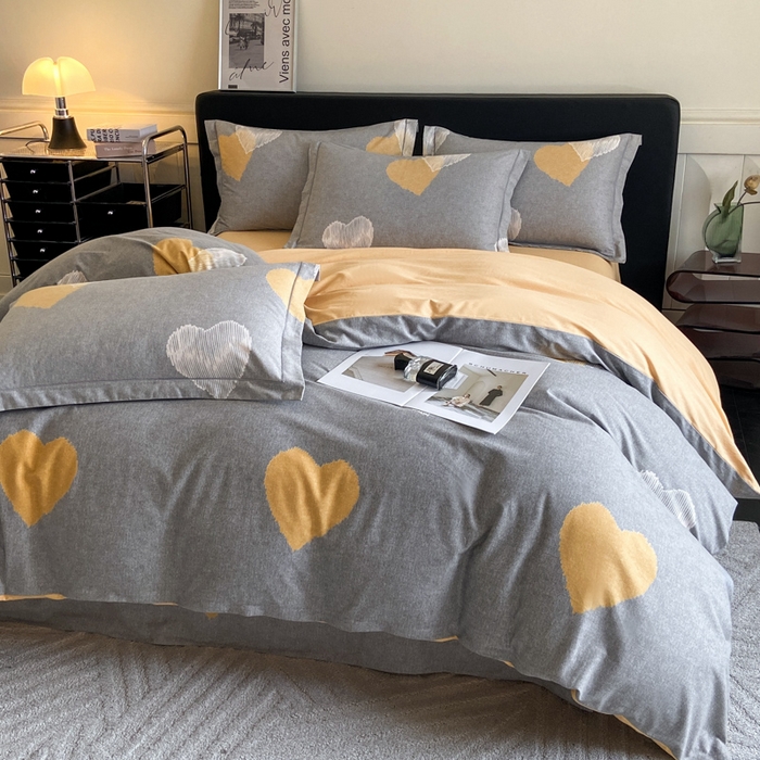 91家纺网 家纺一手货源 找家纺 大柏树 2025新款A类全棉磨毛印花四件套 哈米亚