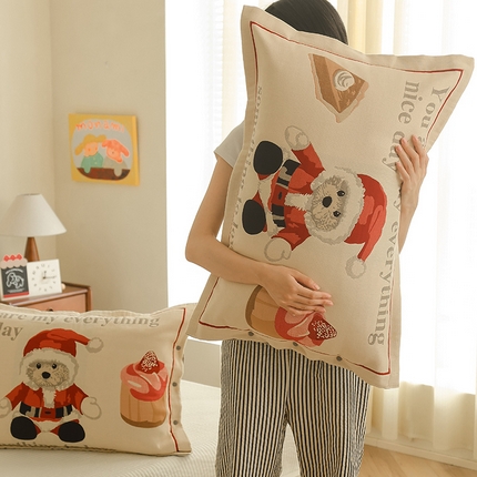 91家纺网 家纺一手货源 找家纺 2024新款全棉四层纱布枕套一对装纽扣款枕套 礼物熊