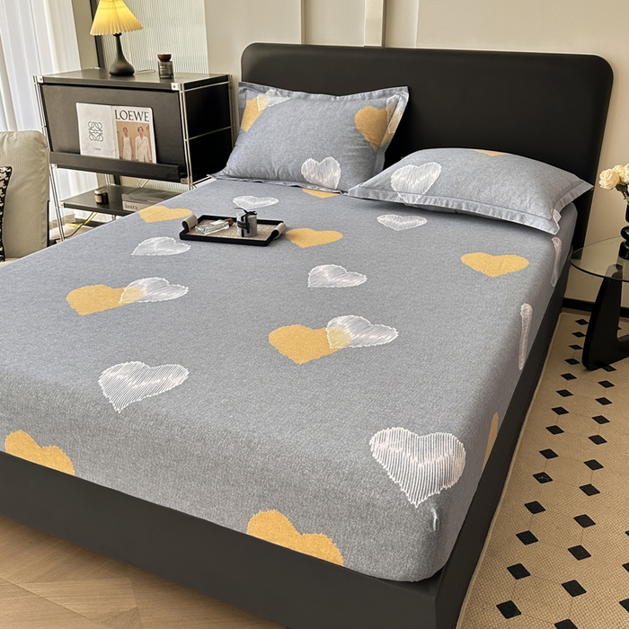 91家纺网 家纺一手货源 找家纺 大柏树 2025新款A类全棉磨毛印花单床笠 哈米亚