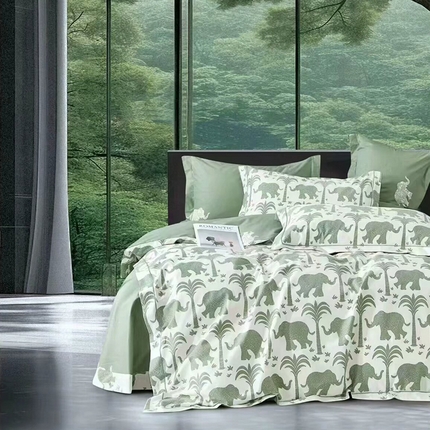 91家纺网 家纺一手货源 找家纺 （总）（总2）未来家居 JAMES KELLY （铂金凯丽）2024新款40支舒适透气全棉铂金棉四件套