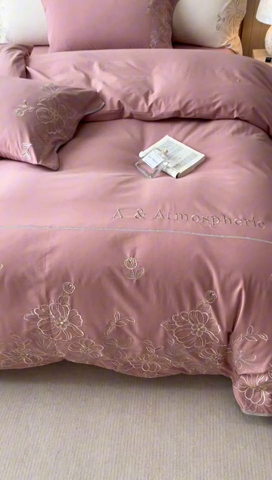 91家纺网 家纺一手货源 找家纺 艾莱家纺 2024新款A类新疆长绒棉加厚柔顺磨毛四件套-花开烂漫 花开烂漫-戴安娜