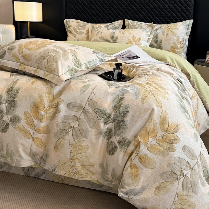 91家纺网 家纺一手货源 找家纺 大柏树 2025新款A类全棉磨毛印花四件套 春派