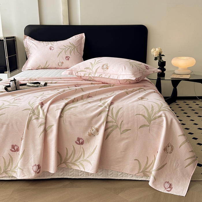 91家纺网 家纺一手货源 找家纺 大柏树 2025新款A类全棉磨毛印花单床单 绿禾