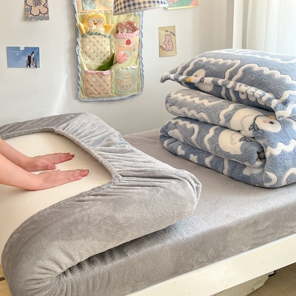 91家纺网 家纺一手货源 找家纺 （总）川悦生活 2024新款立体雪花绒宿舍床笠款三件套四件套