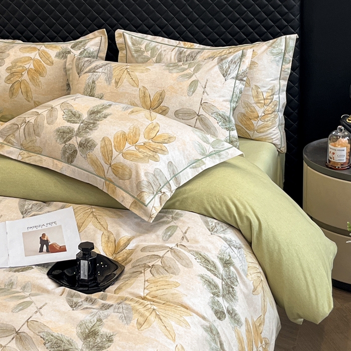 91家纺网 家纺一手货源 找家纺 大柏树 2025新款A类全棉磨毛印花四件套 春派