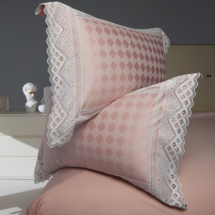 91家纺网 家纺一手货源 找家纺 （总）2024新款高端蕾丝重磅真丝棉系列四件套-克莱斯特