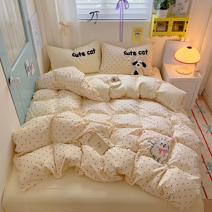 91家纺网 家纺一手货源 找家纺 （总）阿曼达 2024新款ins博主风爆款超甜美甜酷的毛巾绣水洗m四件套-公主请开心