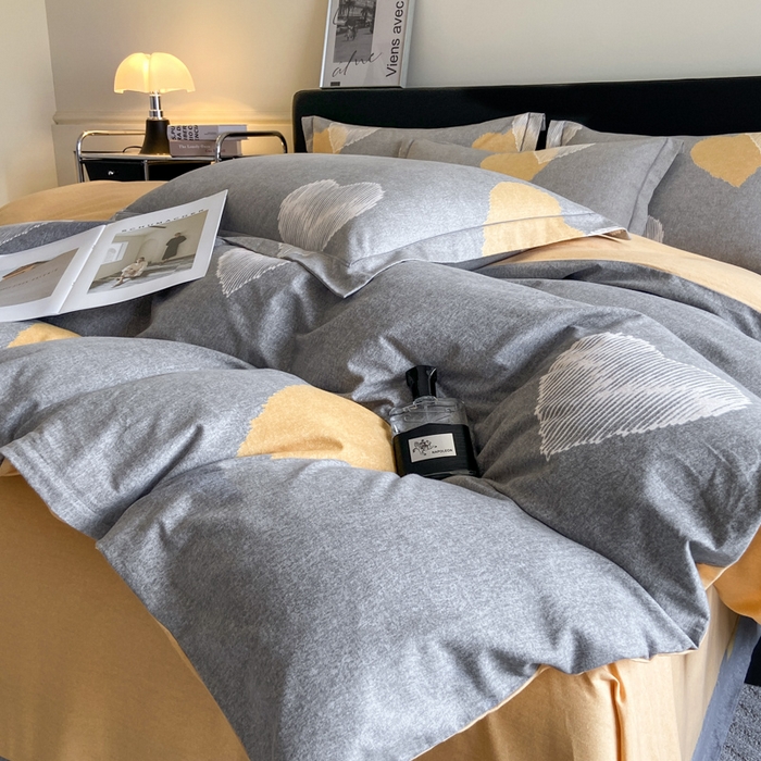 91家纺网 家纺一手货源 找家纺 大柏树 2025新款A类全棉磨毛印花四件套 哈米亚