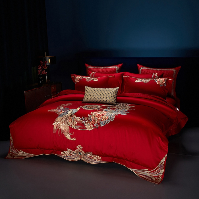 91家纺网 家纺一手货源 找家纺 （总）2024新款刺绣长绒棉婚庆重磅新品多件套-前程似锦