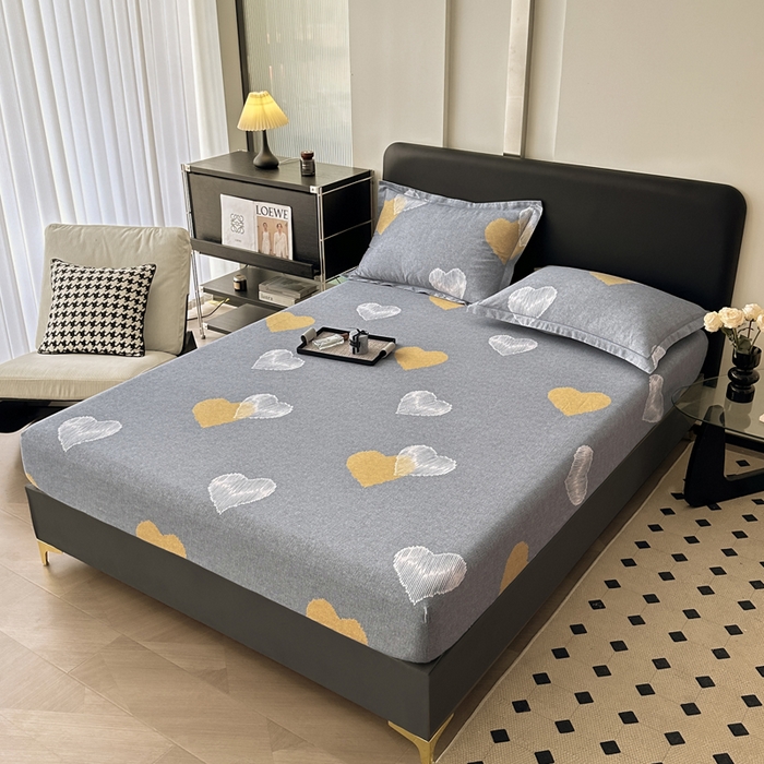 91家纺网 家纺一手货源 找家纺 大柏树 2025新款A类全棉磨毛印花单床笠 哈米亚