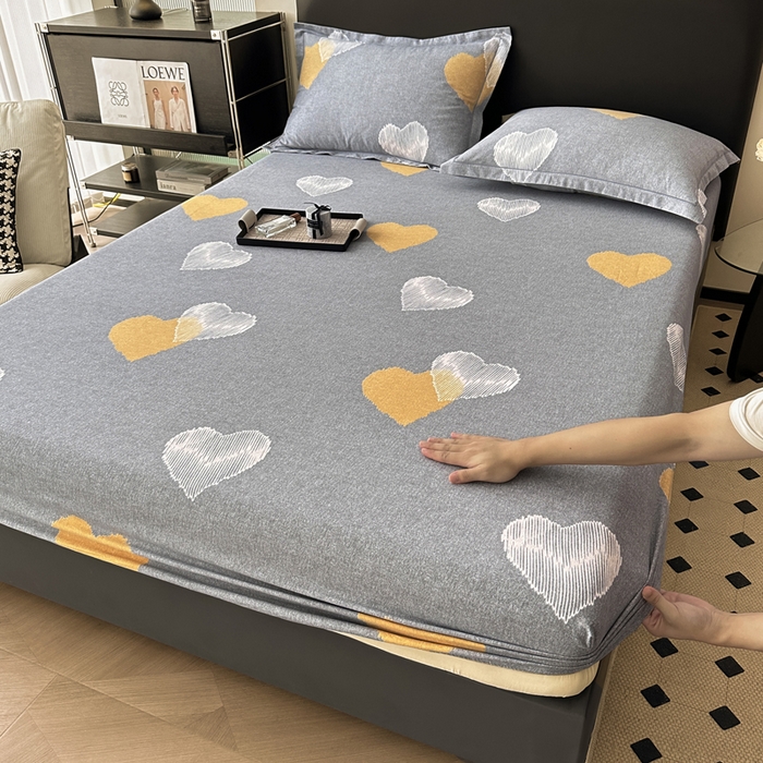 91家纺网 家纺一手货源 找家纺 大柏树 2025新款A类全棉磨毛印花单床笠 哈米亚