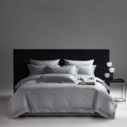 91家纺网 家纺一手货源 找家纺 榻尚家居 2024新款纯棉贡缎镂空提花四件套-悦色 悦色-雅灰