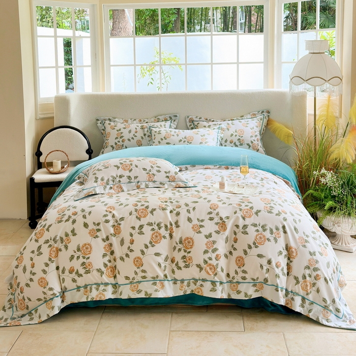 91家纺网 家纺一手货源 找家纺 2025新款A纯棉B牛奶绒四件套13376全棉加绒一字绣宽边轻奢套件-夹棉款 静初