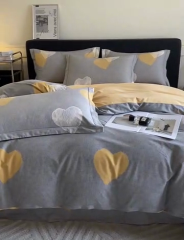 91家纺网 家纺一手货源 找家纺 大柏树 2025新款A类全棉磨毛印花单被套 哈米亚