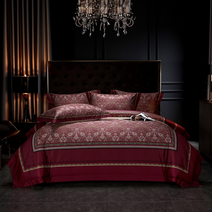 91家纺网 家纺一手货源 找家纺 2024新款100s长绒棉数码印花大版定位四件套 劳伦斯