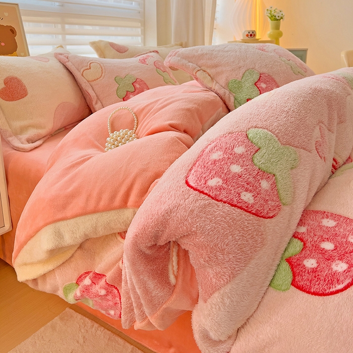 91家纺网 家纺一手货源 找家纺 2024新款加厚雪花绒印花单件被套-风格二（提供卖家秀 ） 蝶雅