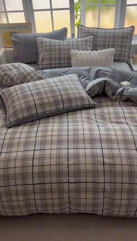 91家纺网 家纺一手货源 找家纺 红粉佳人新款小清新卡通贝壳边三角针棉加绒四件套工艺款牛奶绒四件套简单生活