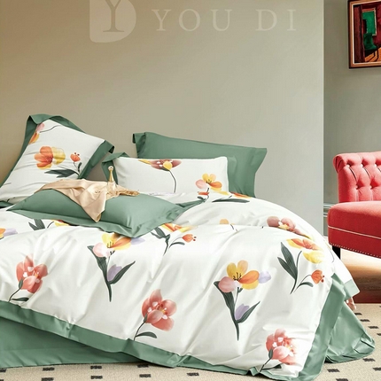 91家纺网 家纺一手货源 找家纺 （总1）未来家居 2024新款UD活性印染铂金贡缎四件套