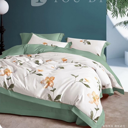 91家纺网 家纺一手货源 找家纺 （总1）未来家居 2024新款UD活性印染铂金贡缎四件套