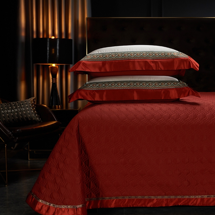 91家纺网 家纺一手货源 找家纺 （总）2024新款高端蕾丝重磅真丝棉系列四件套-玛斯维奇 咖