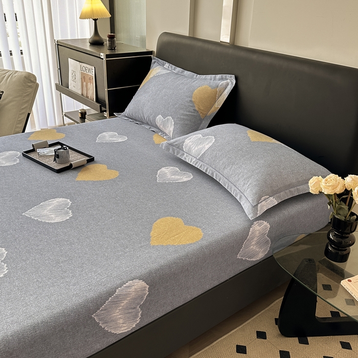 91家纺网 家纺一手货源 找家纺 大柏树 2025新款A类全棉磨毛印花单床笠 哈米亚