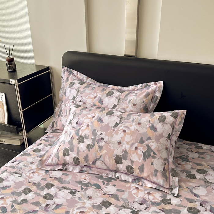 91家纺网 家纺一手货源 找家纺 大柏树 2025新款A类全棉磨毛印花单床单 露瑶咖