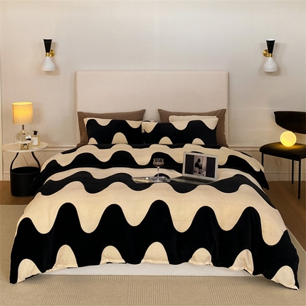 91家纺网 家纺一手货源 找家纺 （总）红粉佳人 2025新款小清新双面牛奶绒四件套