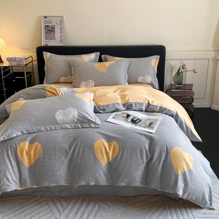 91家纺网 家纺一手货源 找家纺 大柏树 2025新款A类全棉磨毛印花四件套 哈米亚